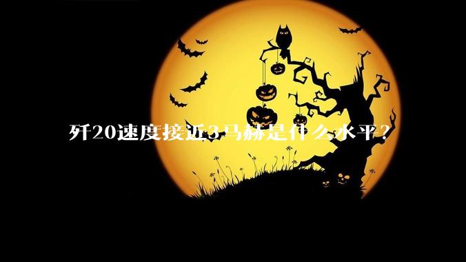 歼20速度接近3马赫是什么水平？